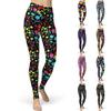 Женские разноцветные леопардовые принты, эластичные леггинсы для йоги, фитнес-бег, тренажерный зал, спортивные активные брюки