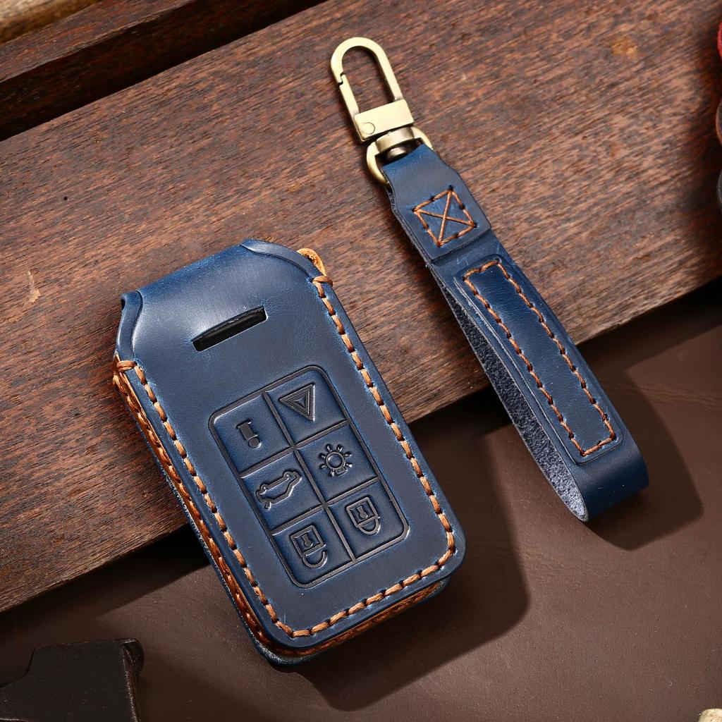 Handmade Car Key Cover for Volvo XC60 XC90 S90 Premium Leather Key Case Protector