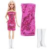 Модное платье для куклы Блестящее платье для куклы 30 см 11,5'' Мини-платье с пайетками с туфлями на высоком каблуке Сапоги Детские игрушечные аксессуары Подарок
