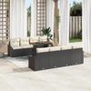 VidaXL 7-Piece Garden Sofa Set with Cushions Black Poly Rattan 3358546