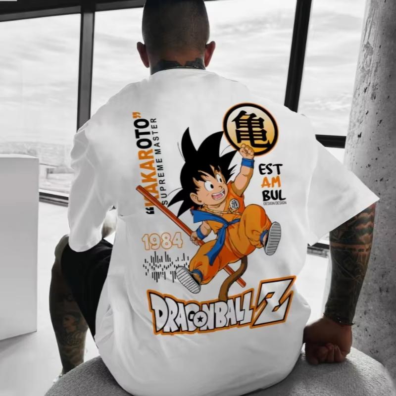 Мужская футболка Dragon Ball Z Аниме Гоку Косплей Молодежная Оверсайз Модный Принт Летний Хлопок Короткий Рукав Топ Повседневная Одежда Мужской Подарок