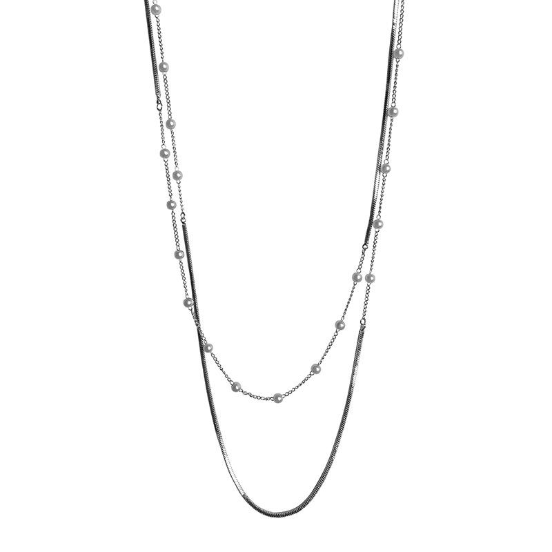 2023 Модный двухслойный жемчужный свитер-ожерелье для женщин - Весна/Лето Нишевый дизайн