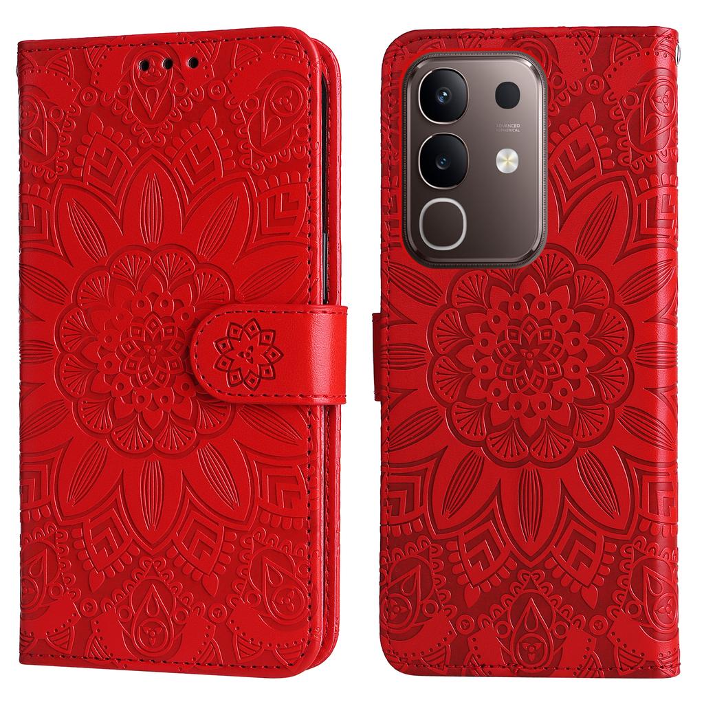 For vivo Y29 4G Case Sunflower Imprint Leather Wallet Phone Cover
