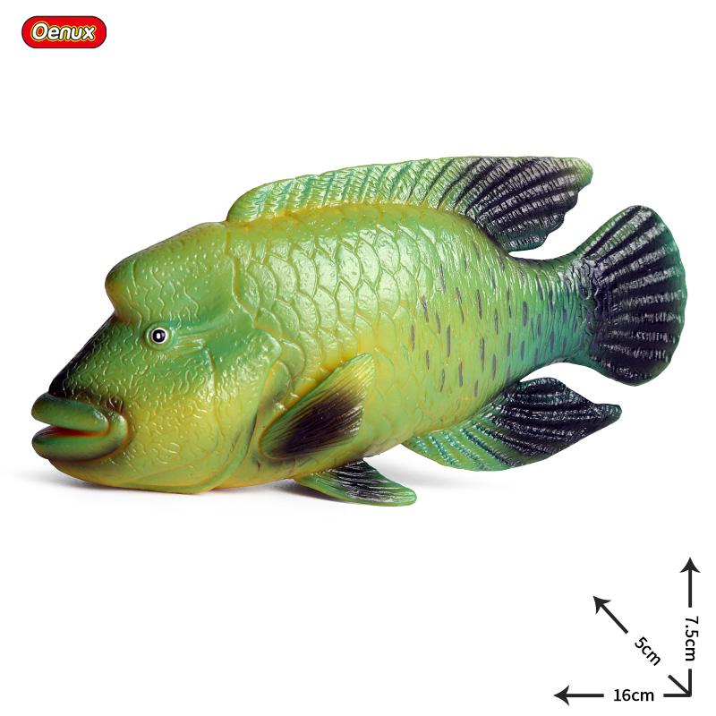 Oenux Модель Морские Животные Фигурки Экшн Океанские Рыбы Парусник Окунь Групер Лосось Фигурки для Аквариума ПВХ Обучающая Детская Игрушка