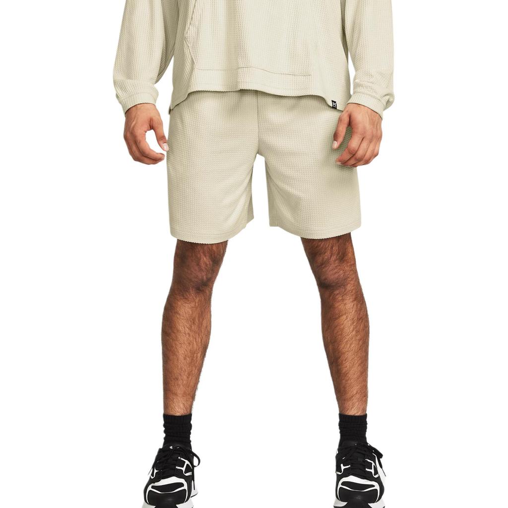 Under Armour UA Rival однотонные свободные повседневные шорты со шнуровкой мужские шорты цвета Off-White 1383107-273