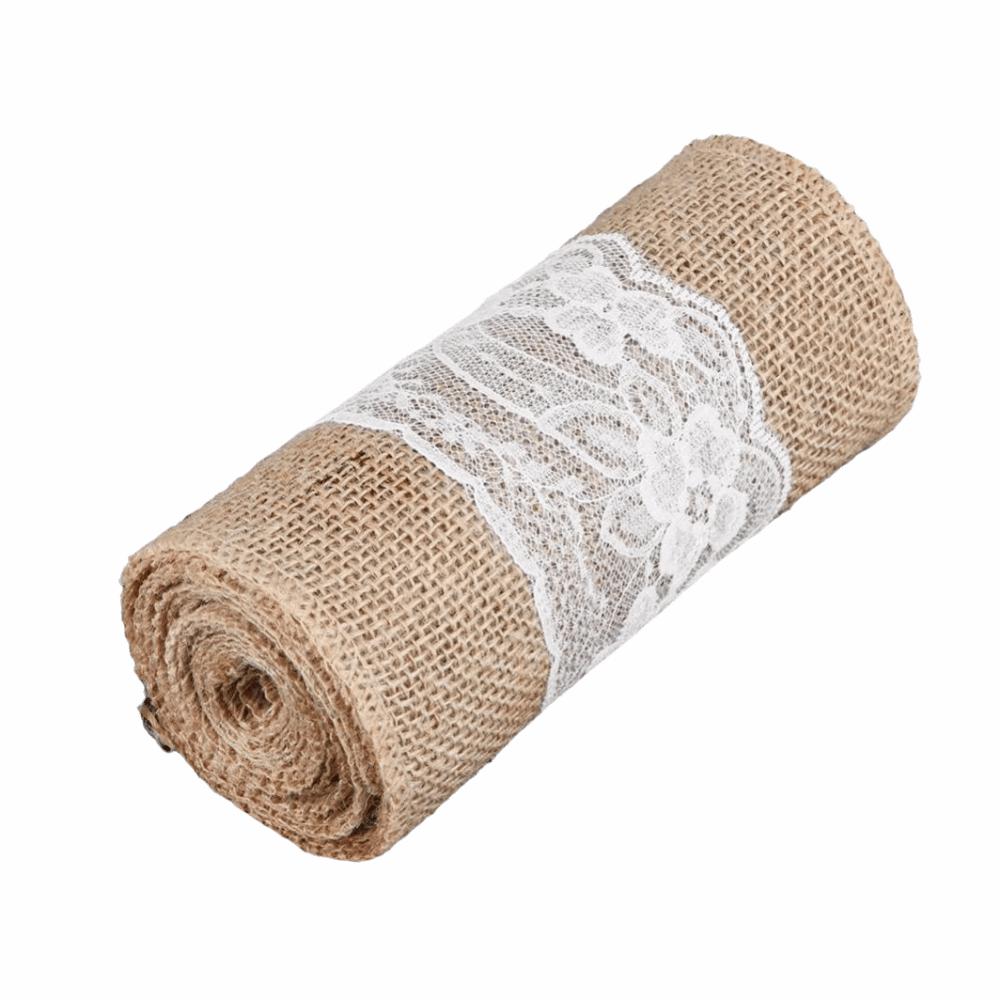 Handmade Burlap Chair Bow 15cm Lace Cotton Chair Backrest Lace Seat Back Strap Party Supplies