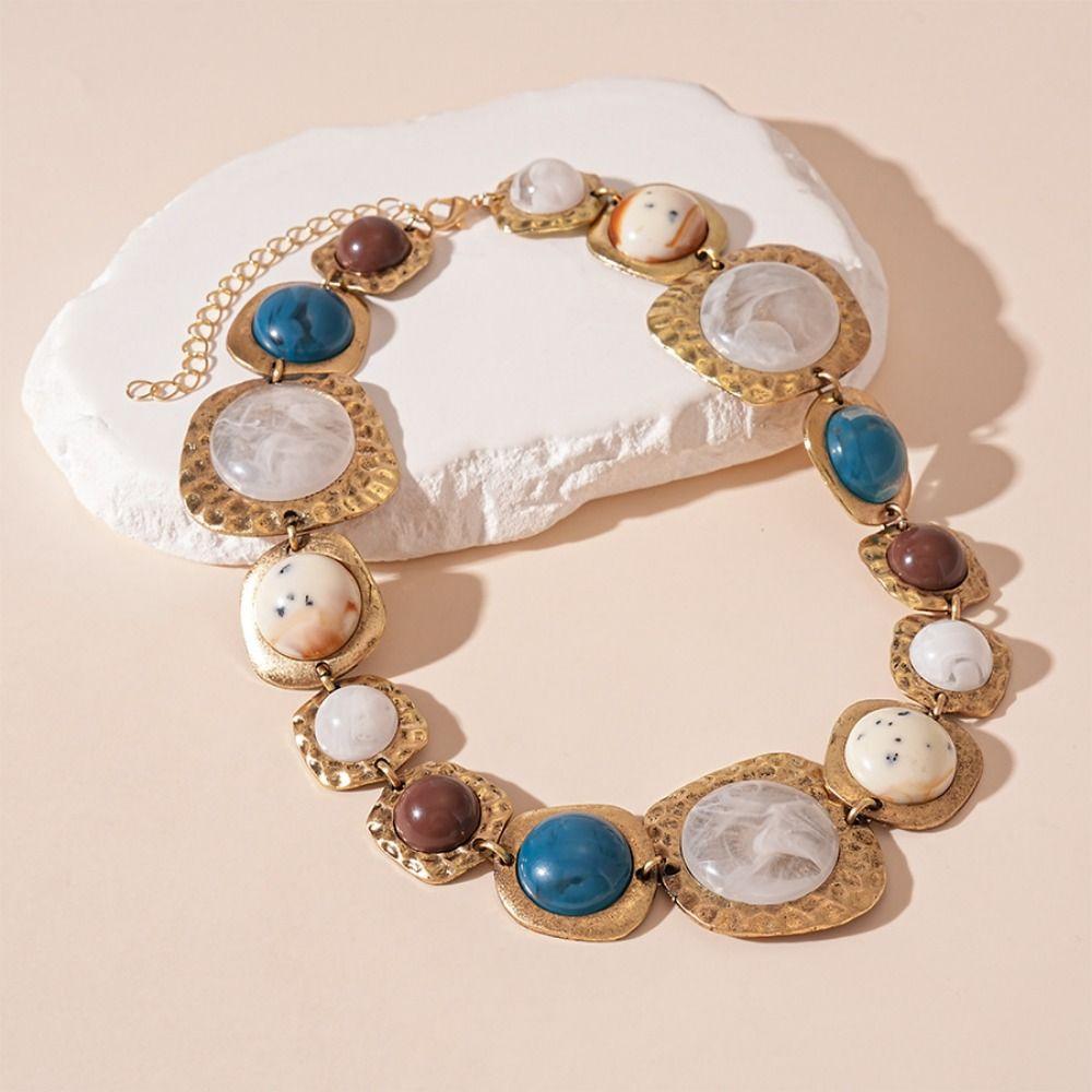 Преувеличенное неровное геометрическое колье винтажное колье-ключица женское