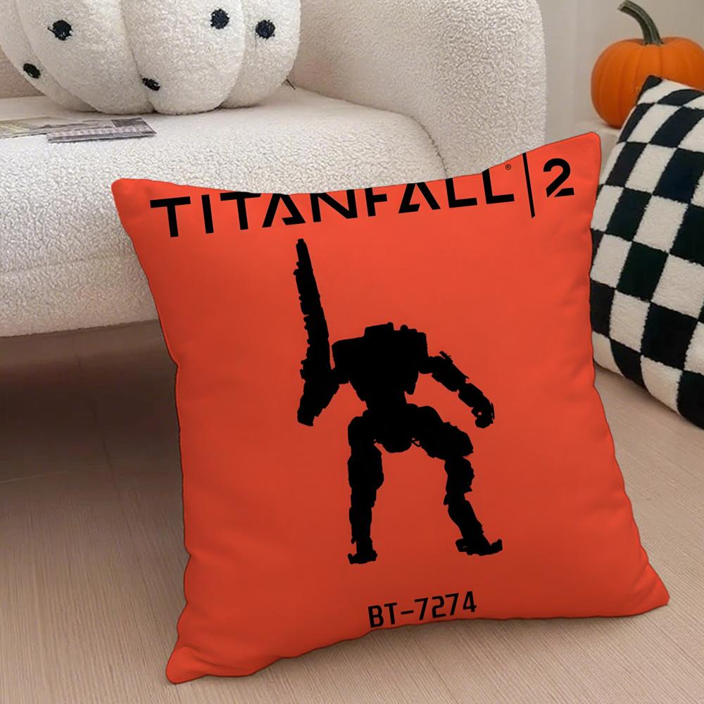 Наволочка Titanfall 2 Антипылевой чехол на подушку Наволочка на подушку с потайной молнией Шелковистый короткий плюш Чехол на подушку для дивана