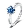 Bague Ringen Женские ювелирные изделия из серебра S925, поворотный дизайн, кольца с шестью когтями, 1 карат, D-ЦВЕТ, кольцо с муассанитом, созданные в лаборатории ювелирные изделия с бриллиантами