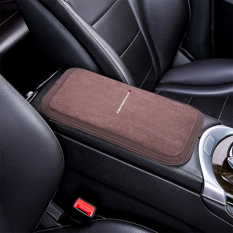 Leather Car Armrest Box Pad Auto Armrest Mat Accessories For BMW Performance M F31 F34 F32 E39 E52 E53 E60 E90 E91 E92 E93 F01