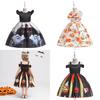 Silky And High Quality Halloween Costume Dress With Pumpkin Bag For Children