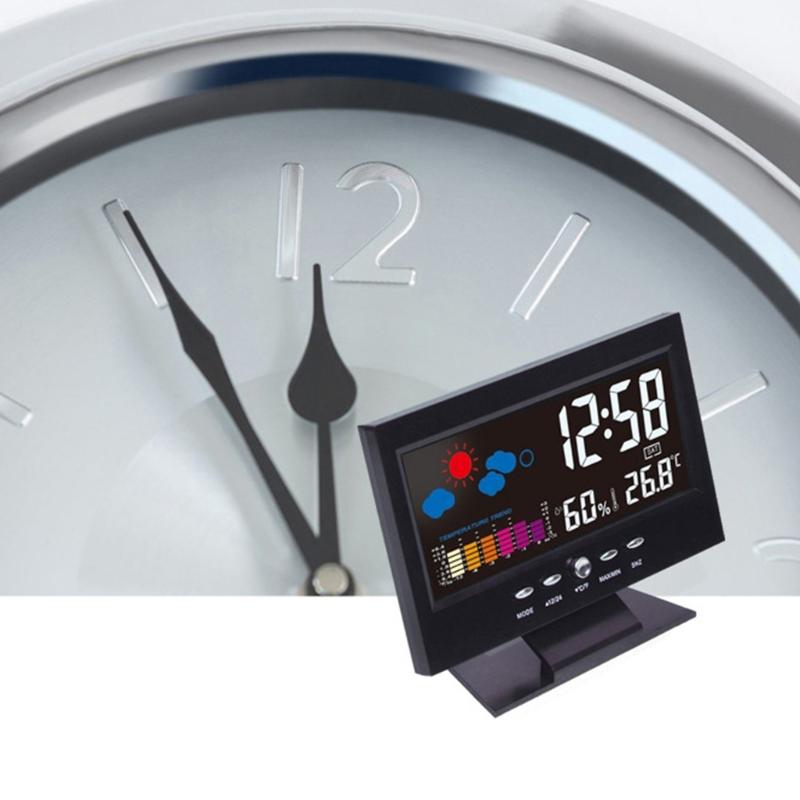 Настенный настольный цифровой гигрометр-термометр, метеостанция с индикатором уровня комфорта и оповещением о тренде температуры