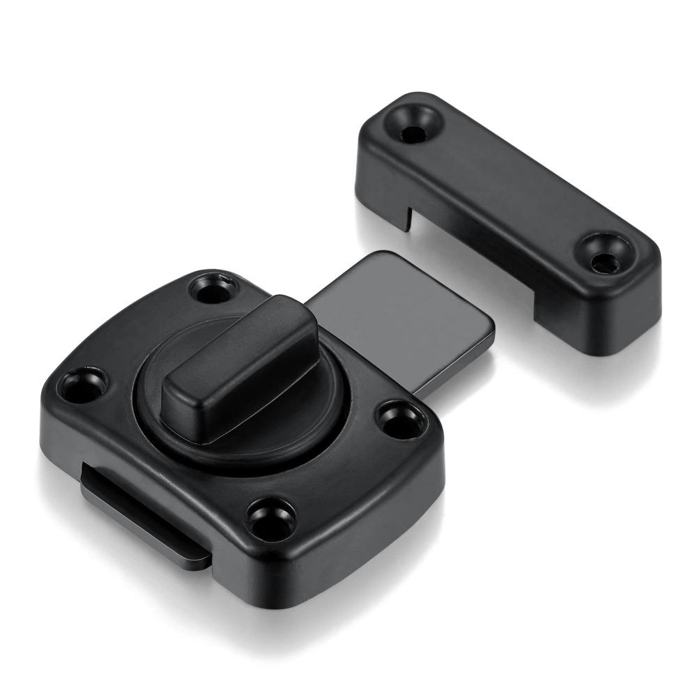 Black Door Lock Latch Rotate Bolt Gate Latches Portable Thickening Latch  Worker