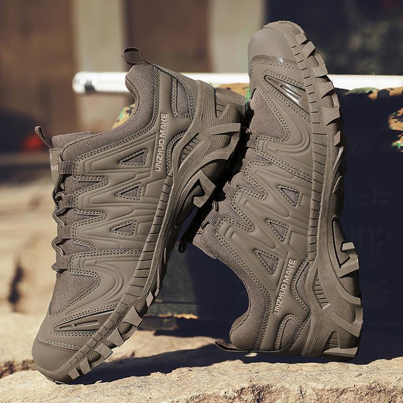 Мужские походные ботинки Противоскользящие Низкие тактические ботинки Мужская повседневная шнуровка Прочные Дышащие Плоские Повседневные Спортивные туфли