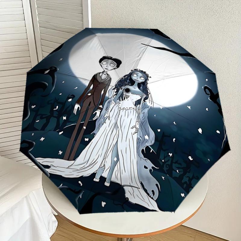 1PC Moonlight Corpse-bride Umbrella-8-Rib Reinforced, Automatic Open, Lightweight & Durable, Cute Fashion Accessory for Outdoor, D2649