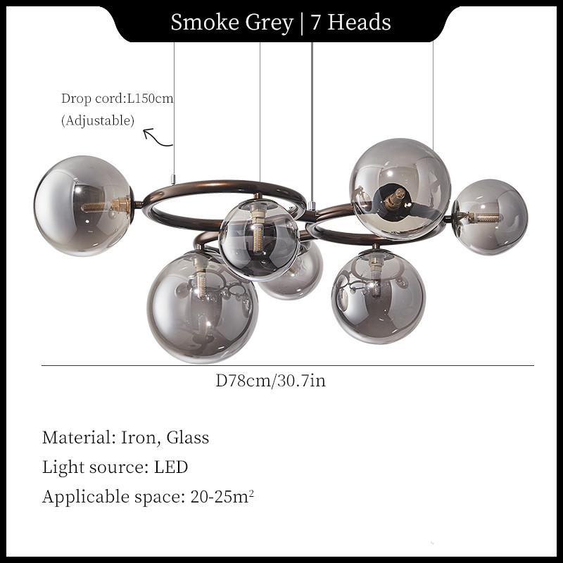 Post Mordern Circles Chandelier Magic Beans Hanging Lamp Creative Vintage Glass Lamp Dining Room Lights