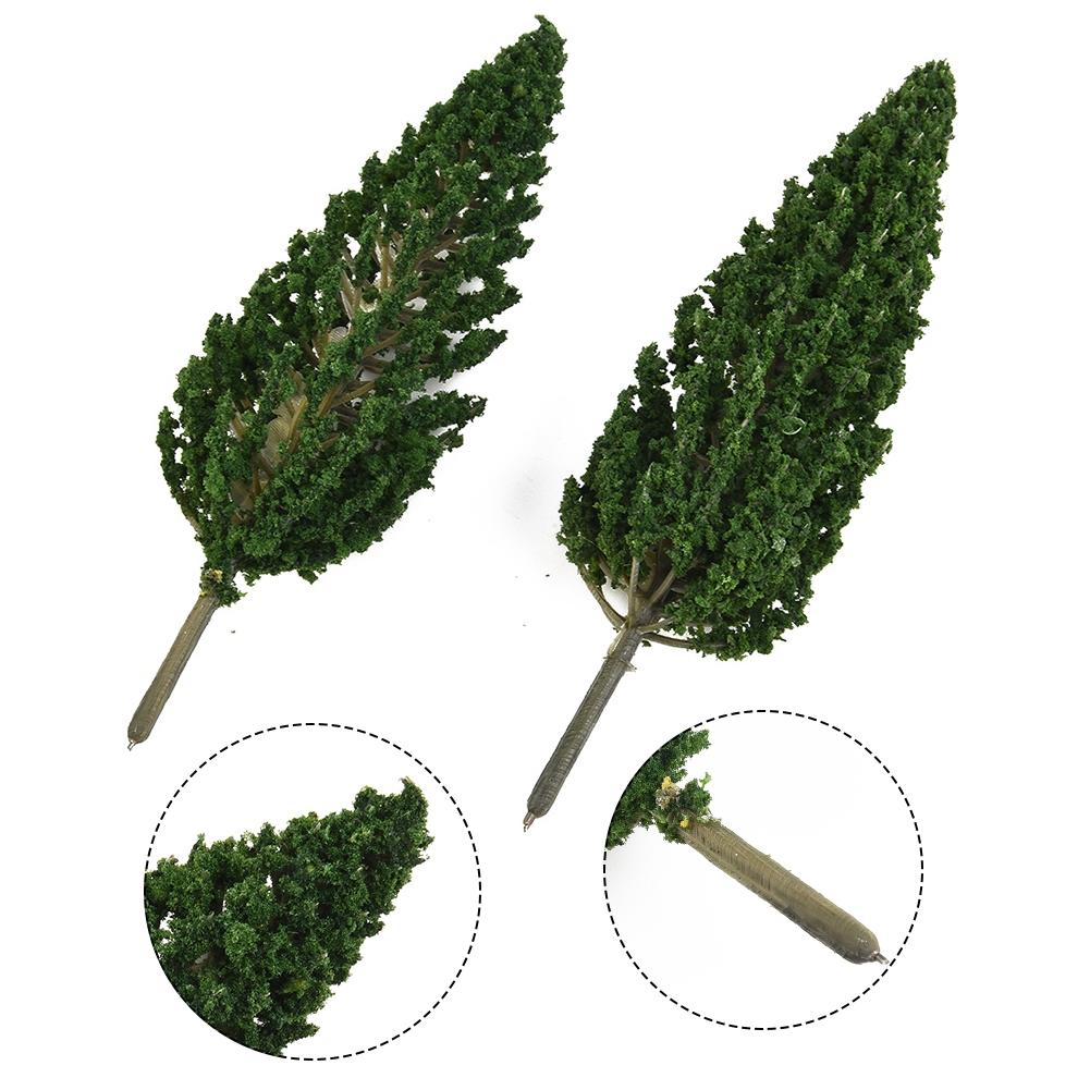 Пластиковые зеленые модели деревьев для строительства и игрушечного поезда, набор из 15 штук