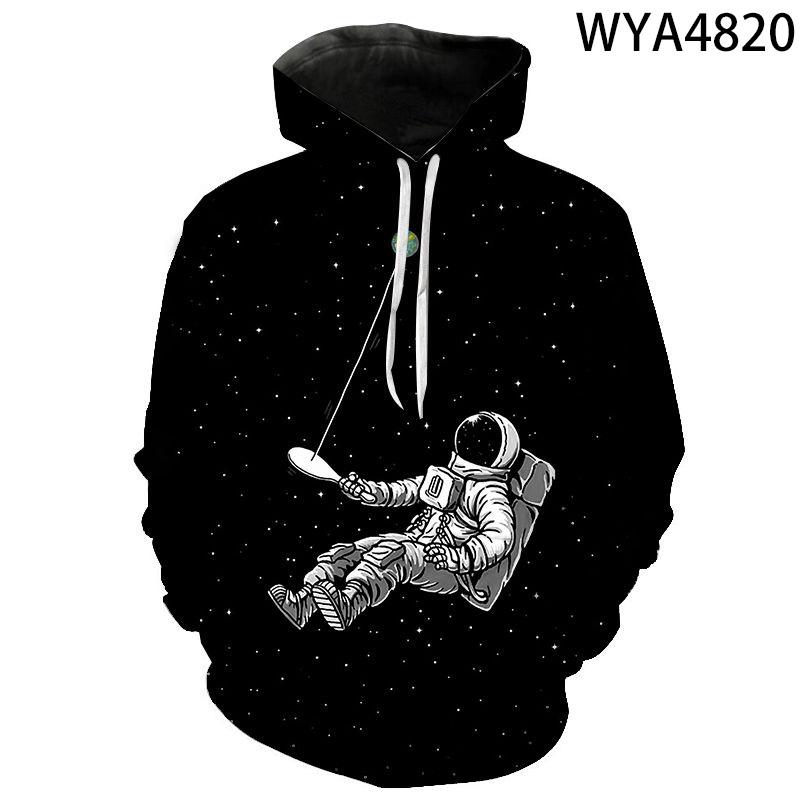 3D Printed Sweatshirt Astronaut Starry Sky Men Women Children Hoodies Fashion Pullover Long Sleeve Boy Girl Kids Streetwear Tops