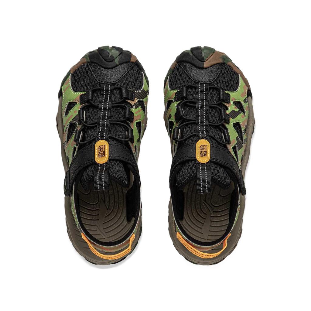 Li Ning Kids Outdoor Simple Versatile Casual Fashion Sandals Kids Sandals Black YKEV030-7