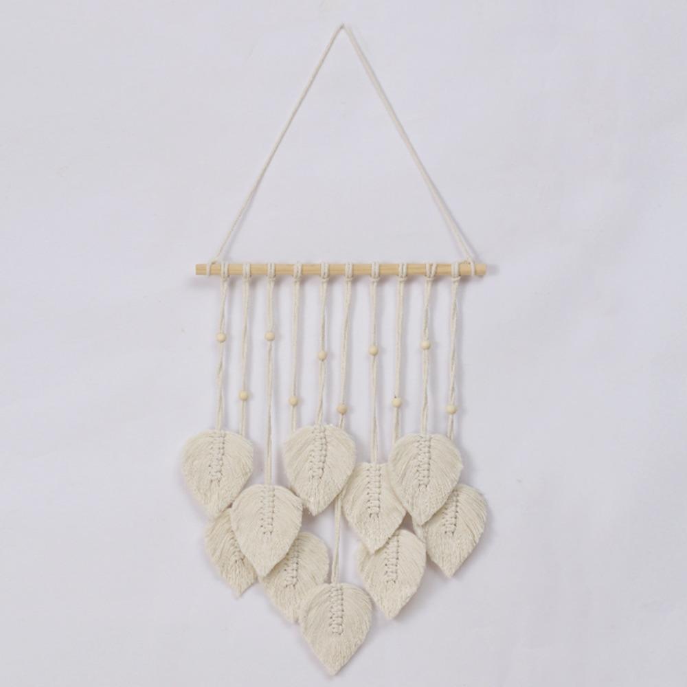 Handmade Boho Wall Decor Macrame Wall Hanging Pendant Creative Wall Art Leaf Tapestry  Homestay