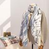 Autumn and Winter Marble Print Scarf Elegant Lady Style Imitation Cashmere Scarf Women's Warm and Cold Proof Scarf