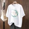 Comfortable and Breathable Summer Loose-fitting Cotton T-shirt for Women