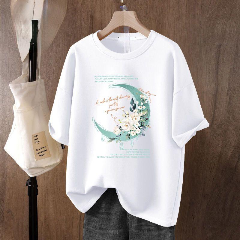 Comfortable and Breathable Summer Loose-fitting Cotton T-shirt for Women