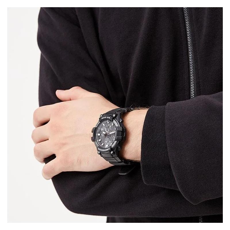 Casio Серия СТАНДАРТ Модный Повседневный Водонепроницаемый Кварцевый Механизм Японские и Корейские Мужские;s Часы Черный циферблат MCW-110H-1A