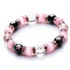 Cherry Blossom Carved Crystal Power Stone Natural Stone Bracelet Good Luck Amulet Evil Purification Carved [Kyojudo] Women's (Honu Onyx)
