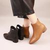 Новые женские кожаные ботильоны на низком каблуке с молнией, удобные ботинки с мягкой подошвой для мам, обувь на осень-зиму