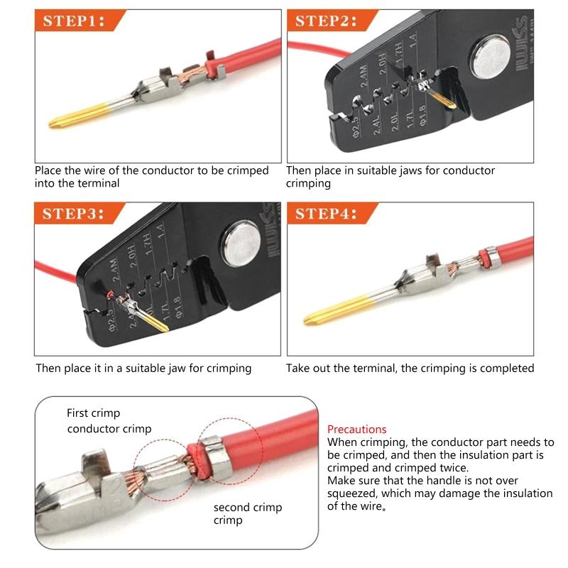 Многофункциональные обжимные клещи Вместимость 0,05-2 мм² Обжимные клещи для контактов типа «папа» и «мама» Du-pont Клеммные вилки для жгутов проводов