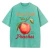 Farm Fresh Hand Picked Peaches Prints Washed TShirts Women Cotton T Shirts Comfortable Distressed ONeck Tops Summer Clothes