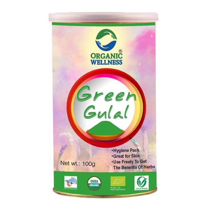 Gulal: Green Paint for Holi (100 G), Green Gulal, Organic Wellness