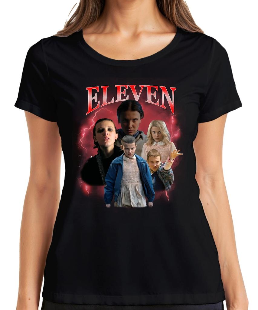 ELEVEN Elfie Stranger Serienfan Geschenk 80er Retro Hawkins 90s Bootleg Damen T-