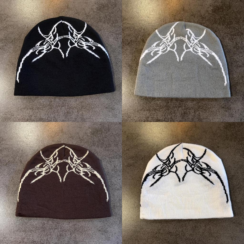 Street Style Skull Letter Beanie With No Brim For Winter And Fall Outfits Urban