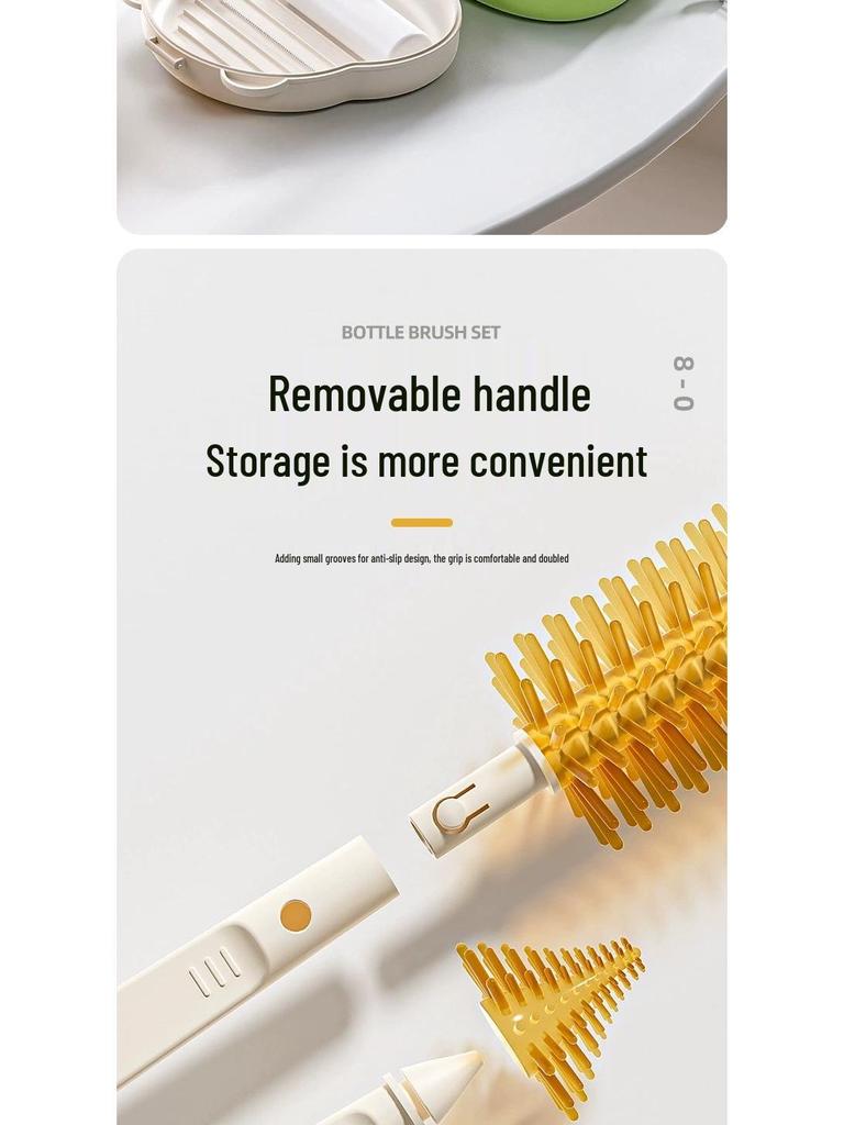 Портативный силиконовый набор для чистки детских бутылочек и сосок