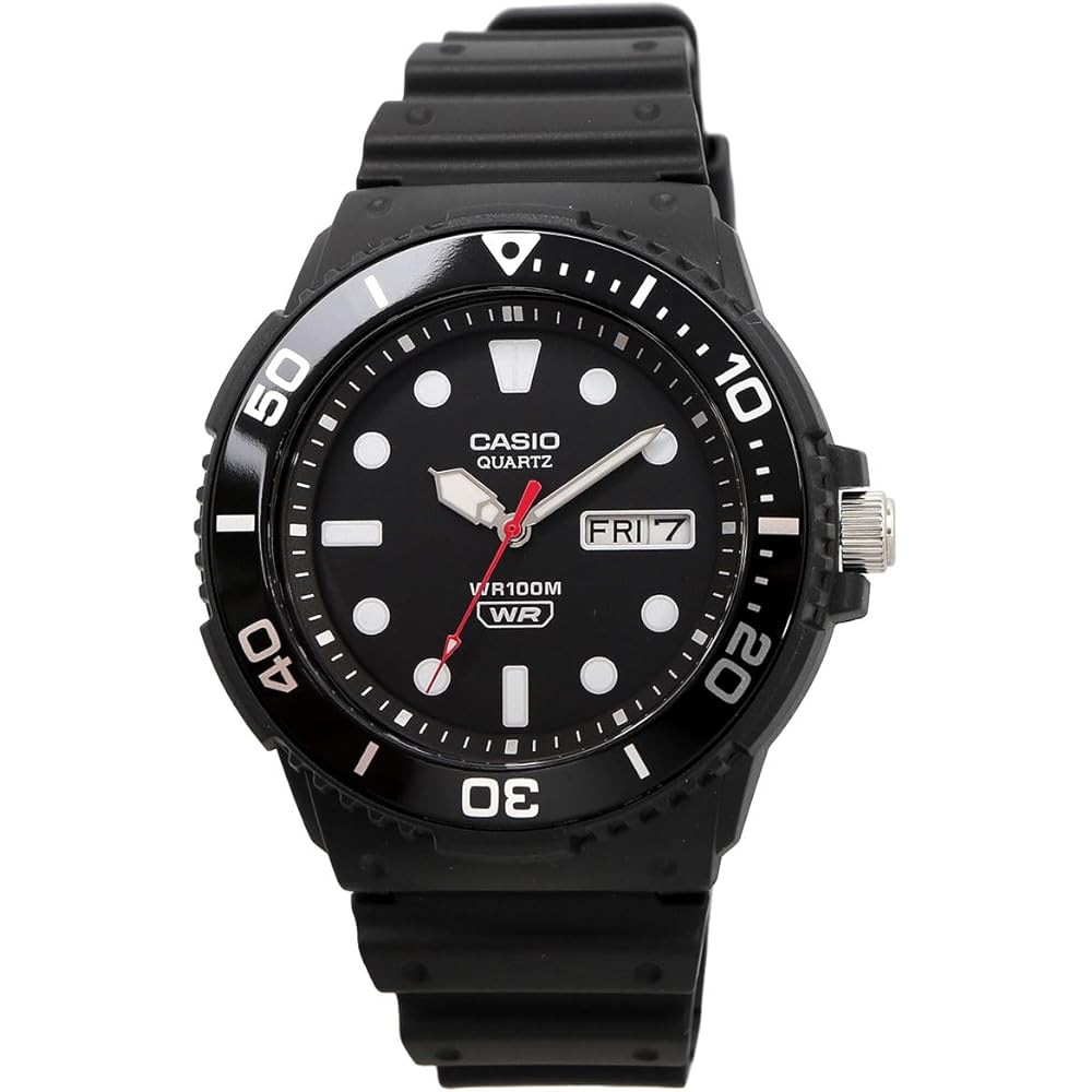 Casio Standard MRW-230H-1E1V Men's Quartz Watch Black Black Bezel 200m Water Resistant