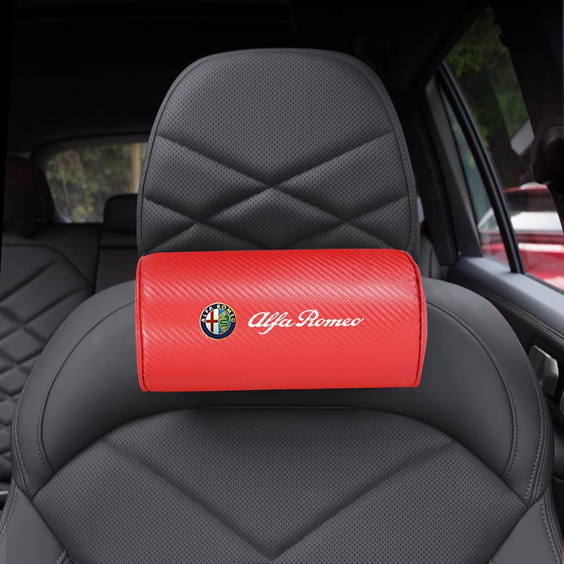 S-Class Carbon fiber Car Headrest Auto Seat Head Neck Rest Pillow Accessories For Alfa Romeo 156 159 147 4C 8C 166 Giulia Mito cxa532