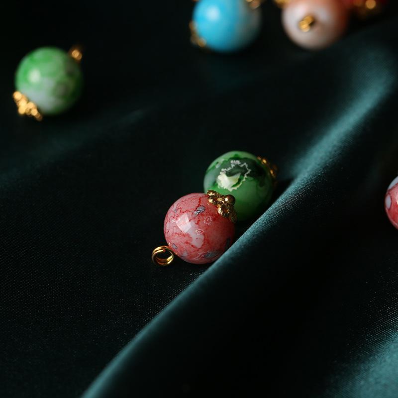 10 шт. традиционных китайских пуговиц 10 мм, цветные стеклянные пуговицы с ножкой, аксессуары для женской одежды