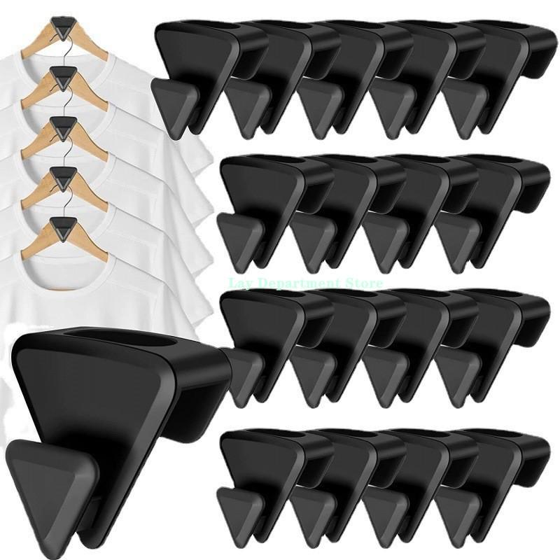 12pcs Closet Hangers Connector Triangle Closet Extender Clips Wardrobe Clothes Coat Connector Hook Organizer Hanger Space Saving