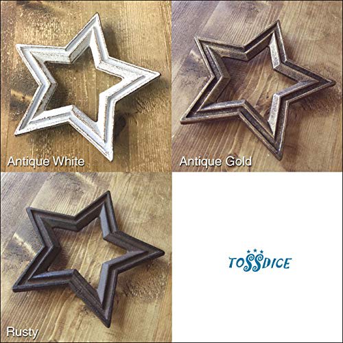 TOSSDICE CAST IRON STAR TRIVET Trivet, Antique White, TDST09-6757-15W
