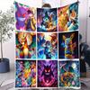 Vibrant Neon Pikachu Flannel Blanket Soft Warm Fleece Throw For Home Decor Sofa Bed Cover Travel Camping Shawl Pokémon Fans Gift