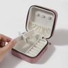 Compact Velvet Jewelry Travel Box for Rings, Earrings, and Necklaces