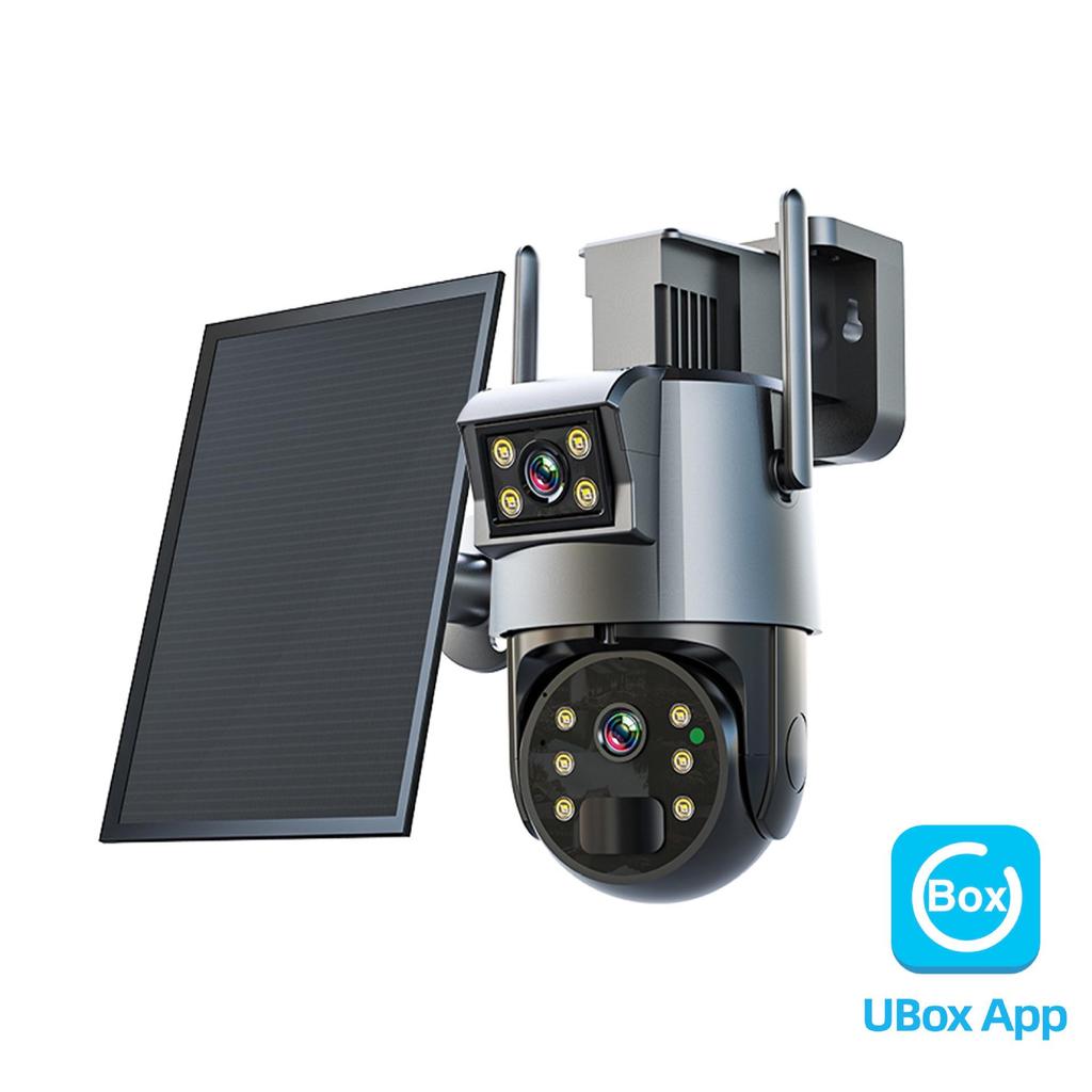 Dual Lens Solar-Powered 360° HD Panoramic Outdoor Monitor with Mobile Remote