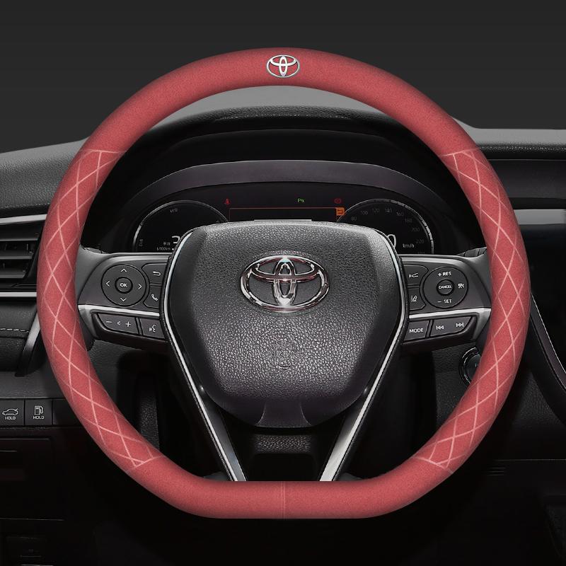 For Toyota 2026 Hot Hub Caps 38cm Suede Car Steering Wheel Cover For Toyota Hilux Aygo Corolla Yaris Rav4 Camry CHR 15 Inch Non
