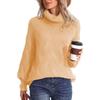 Women's Fashion Loose High Neck Knit Pullover Top Long Sleeve Casual Sweater