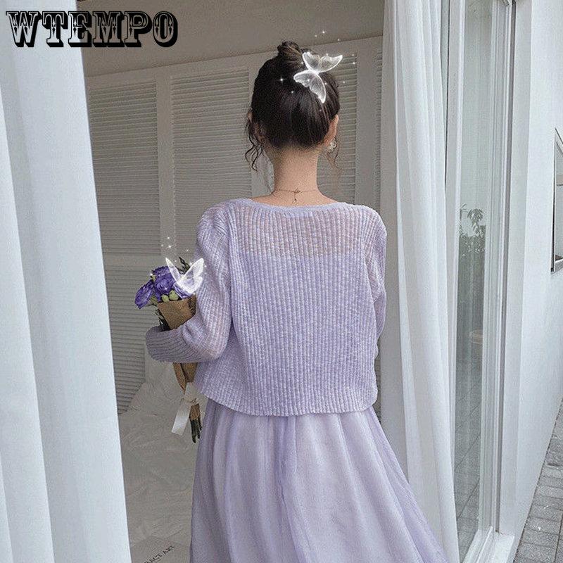 Shrugs Women Candy Color Sweet All-match Cape Elegant Long Sleeve Bolero Sun Shading Cardigan Cropped Shawls Chic Outwear