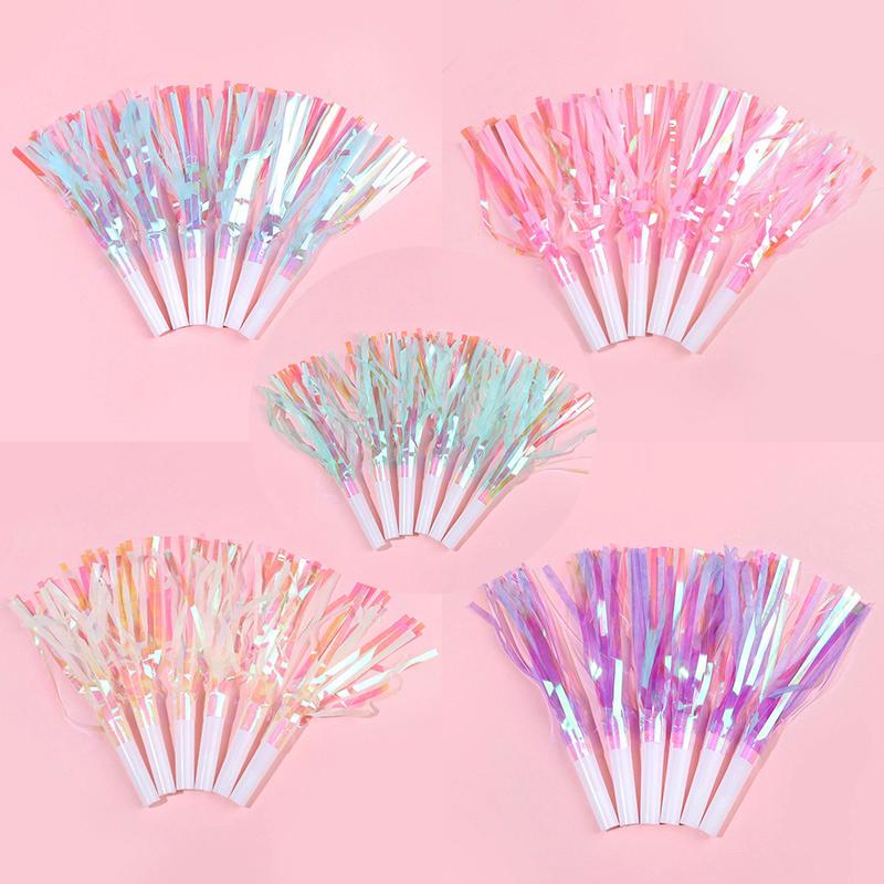 6Pcs Colorful Blowout Whistles Kids Birthday Party Favors Toy Christmas New Year Noise Maker Wedding Gift for Guests Cheer Props