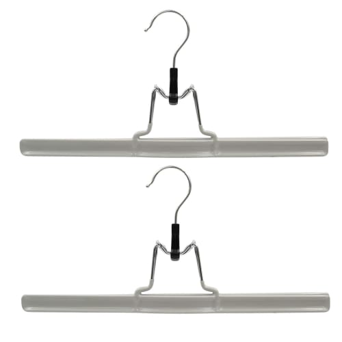 Shinko Hanger One-Lock Hangers, Gray, Set of 2, for Pants, Jeans, and Slacks, One-Touch Clip-On Clothes, Closet Organization, 017272