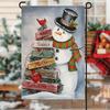 Christmas Garden Decoration Flag, Snowman Double-Sided Linen Garden Flag 45*30cm (Not Including Flagpole)